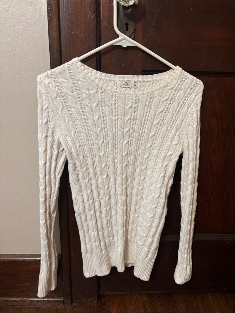 St. John's Bay Cable-Knit Crewneck Sweater - Ivory